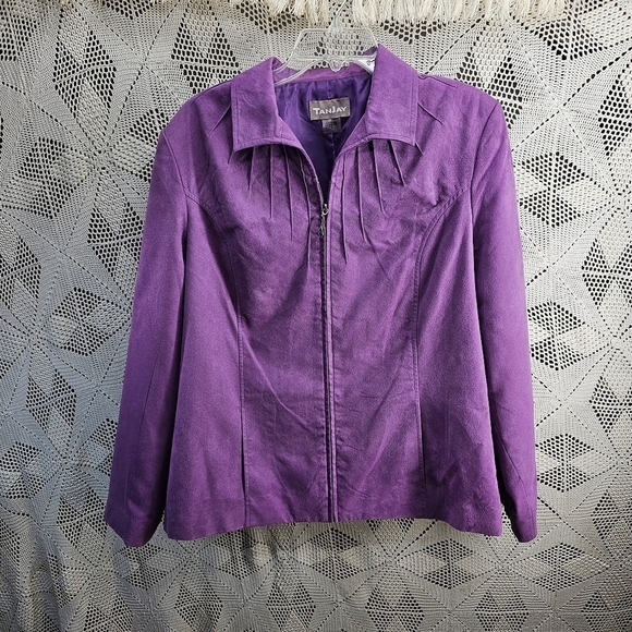 TanJay: Women's Faux Suede Type Fashion Jacket size 16 - Picture 1 of 7